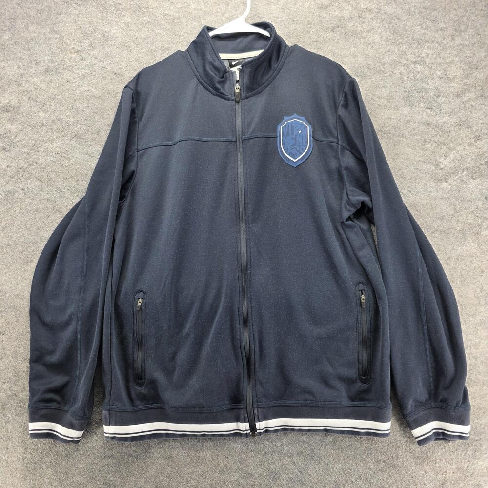 Nike Track Jacket Mens XL Blue Full Zip Pockets H0100408YAN 395988-475